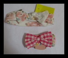 Set of 2 Floral Print Baby Girl Soft Headbands NEW