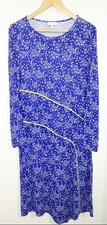 Ghost Blue Floral Long Sleeve Shift Dress Size Small S