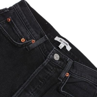 Re/Done NWT Denim Jeans Size 26 US Stove Pipe in Washed Black Cotton Blend
