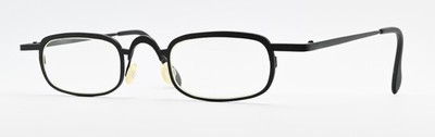 THEO Belgium Glasses Frame Alan 5 Oval Rectangle Black Satin Art Design Light S