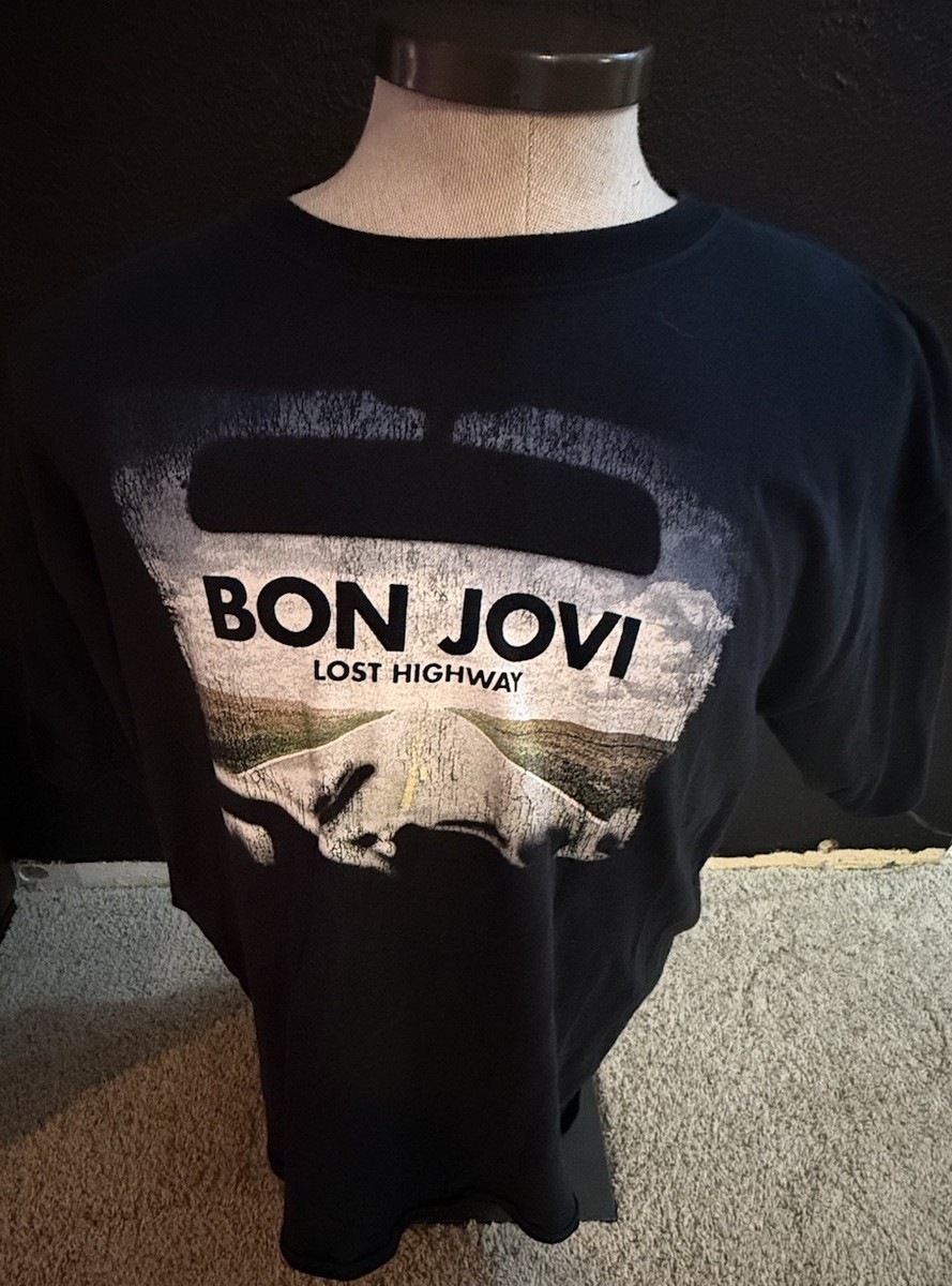 Bon Jovi 2007 Lost Highway Tour Black Large T-Shirt Unisex | eBay