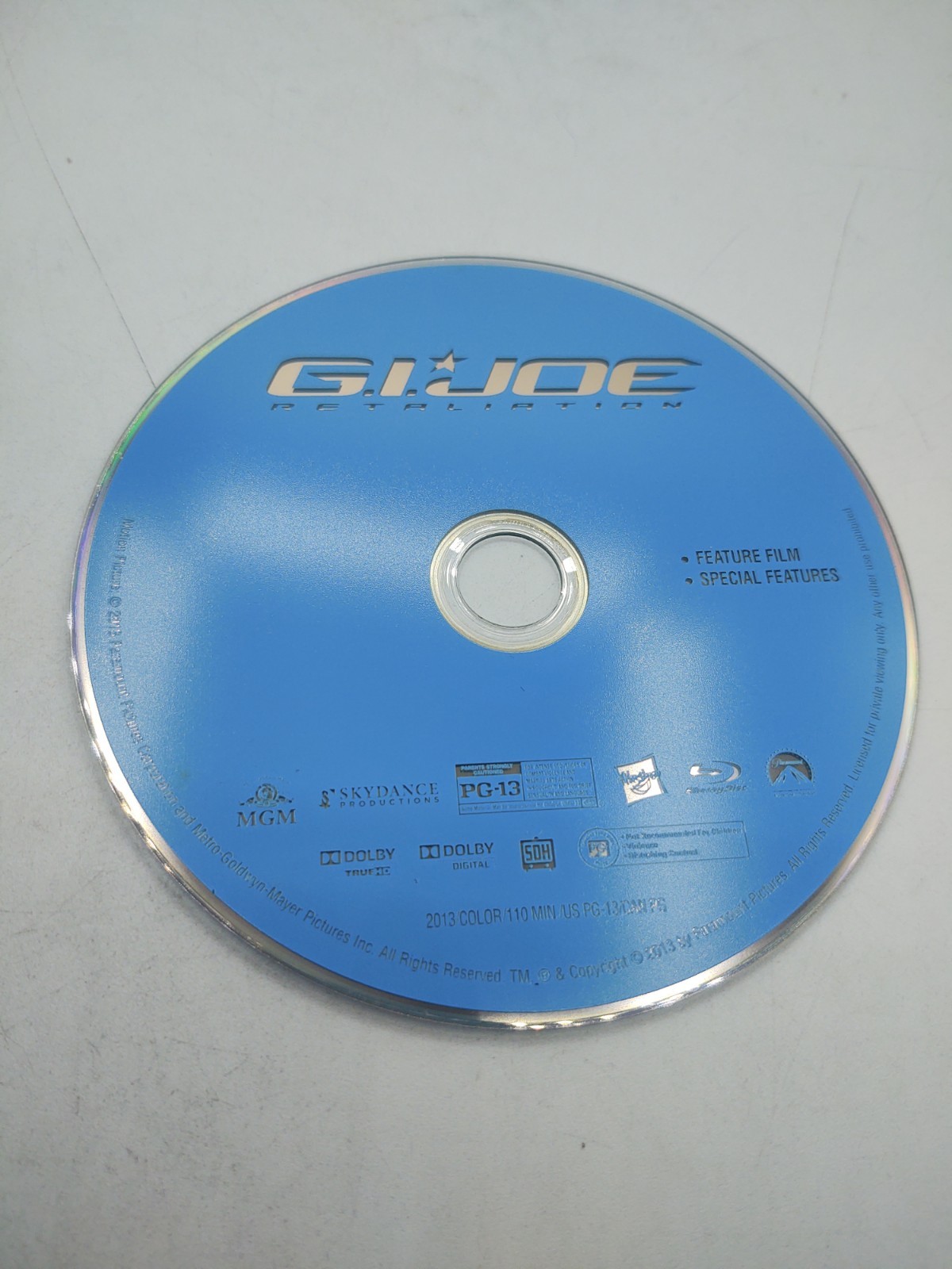 GI Joe Retaliation Blu Ray (DISC ONLY)