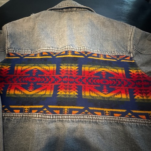 VTG Pendleton Denim Wool Jacket High Grade Western Wear Aztec Sz XL 25/27’ - Picture 2 of 11