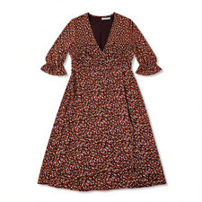 NEW Madewell XL Crossover Midi-Dress Clipdot Spring Prairie Sheer Floral