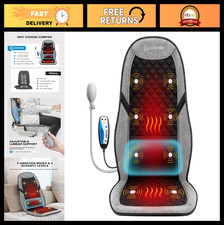 Heated Back Massager Seat Cushion With 10 Vibration Motors Adjustable Lumbar S