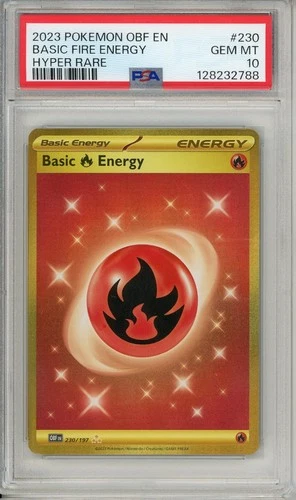 2023 POKEMON OBSIDIAN FLAMES #230 BASIC FIRE ENERGY GEM MT PSA 10 HYPER RARE