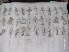 Lot of 30 Marx German Light Grey Plastic Soldier Figures 60MM  Lot 1A