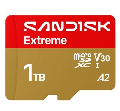 SanDisk Extreme 1TB 190MB/s microSDXC Card - UHS-I, V30, A2, 4K UHD