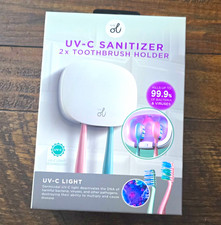 vie ol UV-C Sanitizer Electric Toothbrush Case Holds 2, White, Wall Mount