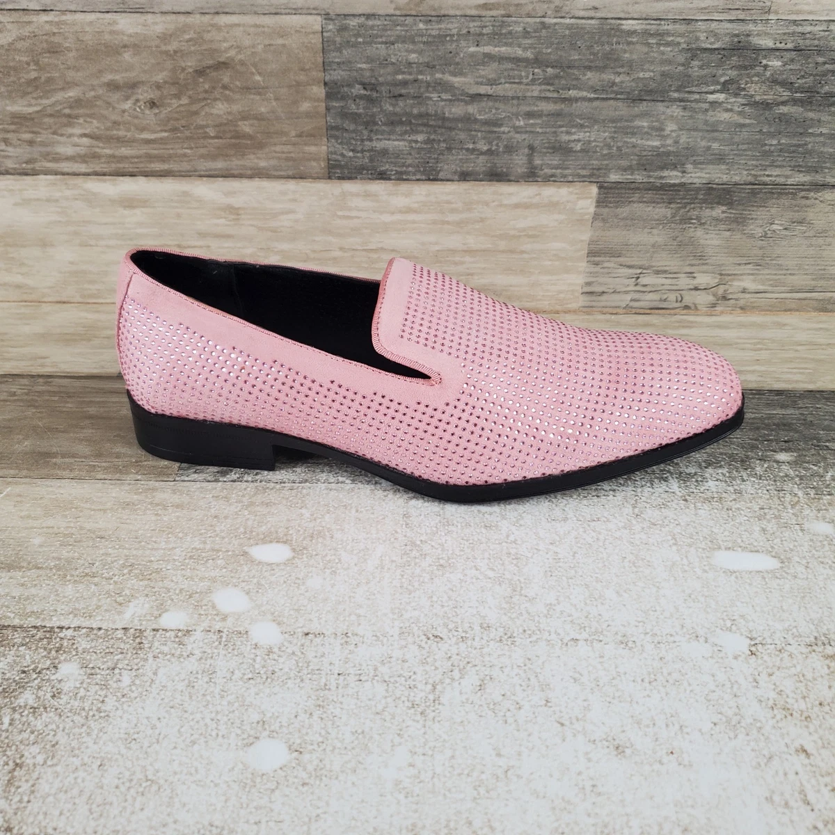 Stacy Adams Suave Mens Loafers Sz 8 M Blush Pink Rhinestone Slip On Almond Toe Stacy-Adams-Savoir-Plain-Toe-  main image 4