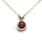 1.01 CWT GENUINE RUBY PENDANT NECKLACE 14K YELLOW GOLD #P279. — photo 1