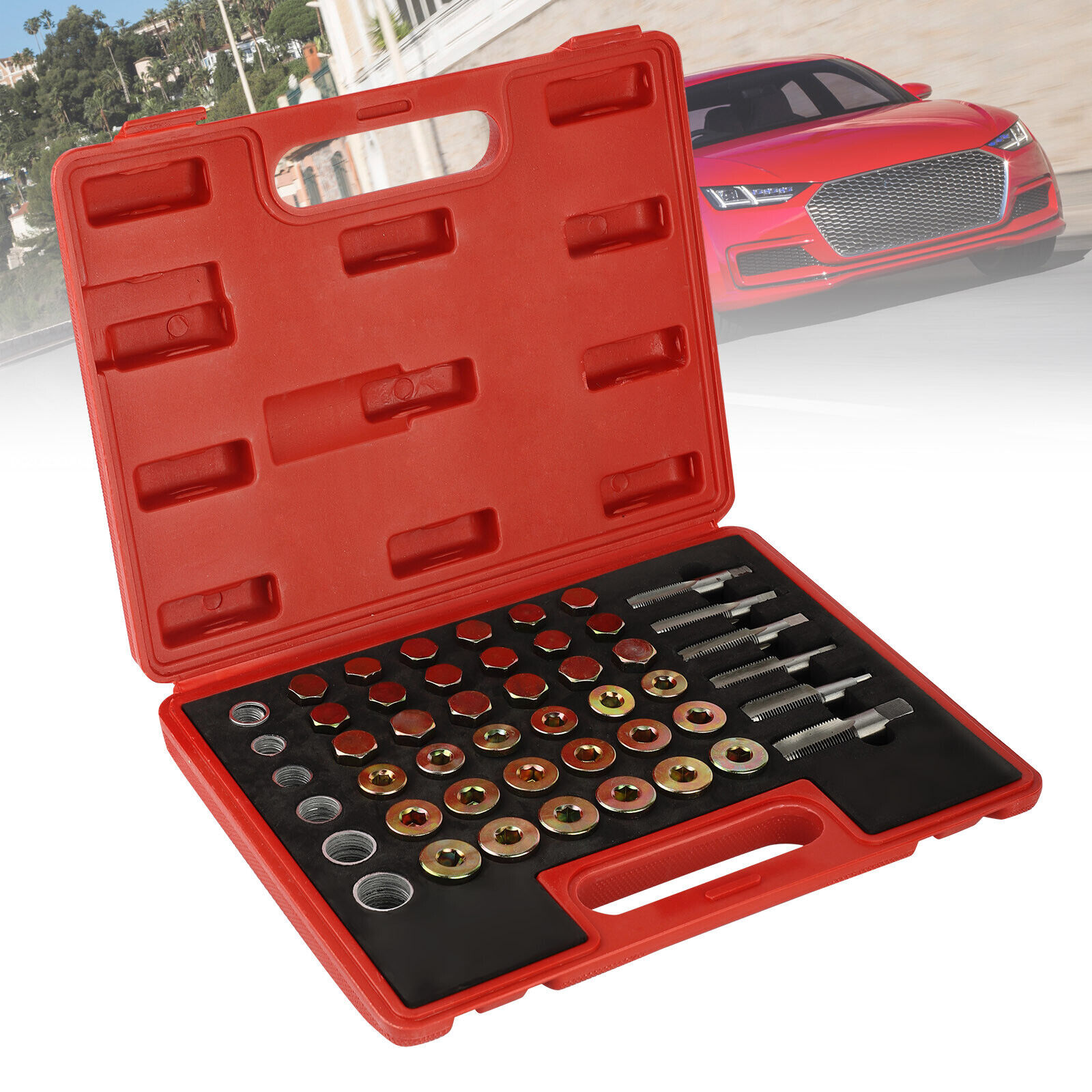 114pc Oil Pan Thread Sump Repair Kit Gearbox Drain Plug Tool Set M13