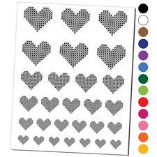Cross Stitched Heart Temporary Tattoo Water Resistant Set