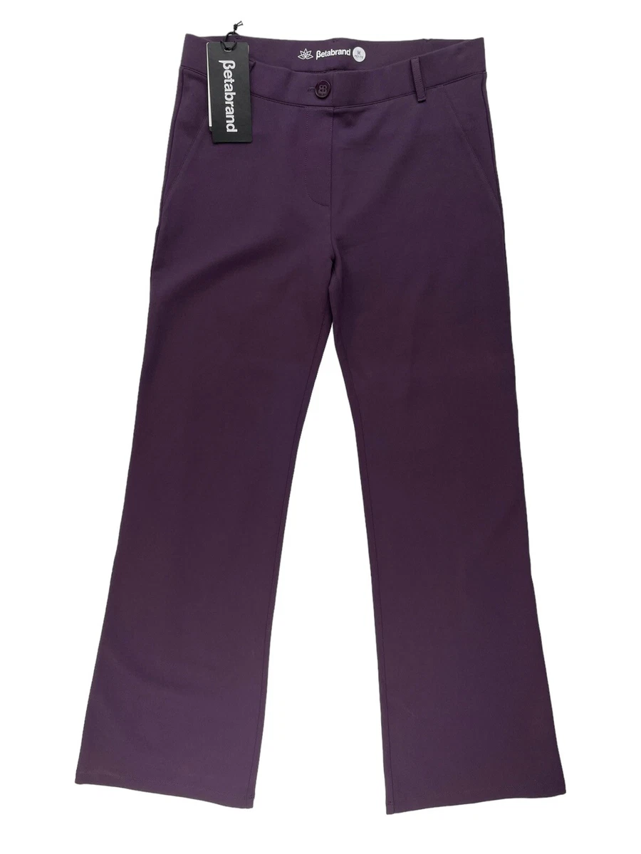 Betabrand Classic Bootcut Dress Pants Yoga Purple Women’s Size Medium  Petite PM