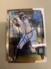 Dixon Machado 2015 Signed Card Detroit Tigers Chrome Team Card IP Auto