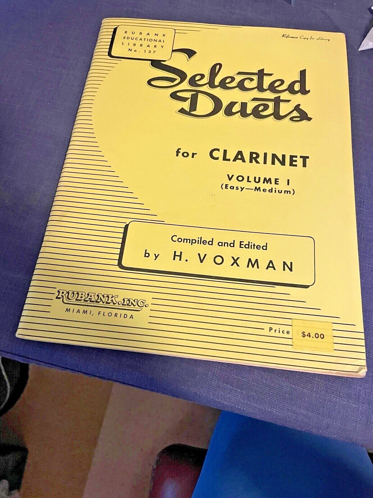 SELECTED DUETS FOR CLARINET Vol.1 VOXMAN | eBay