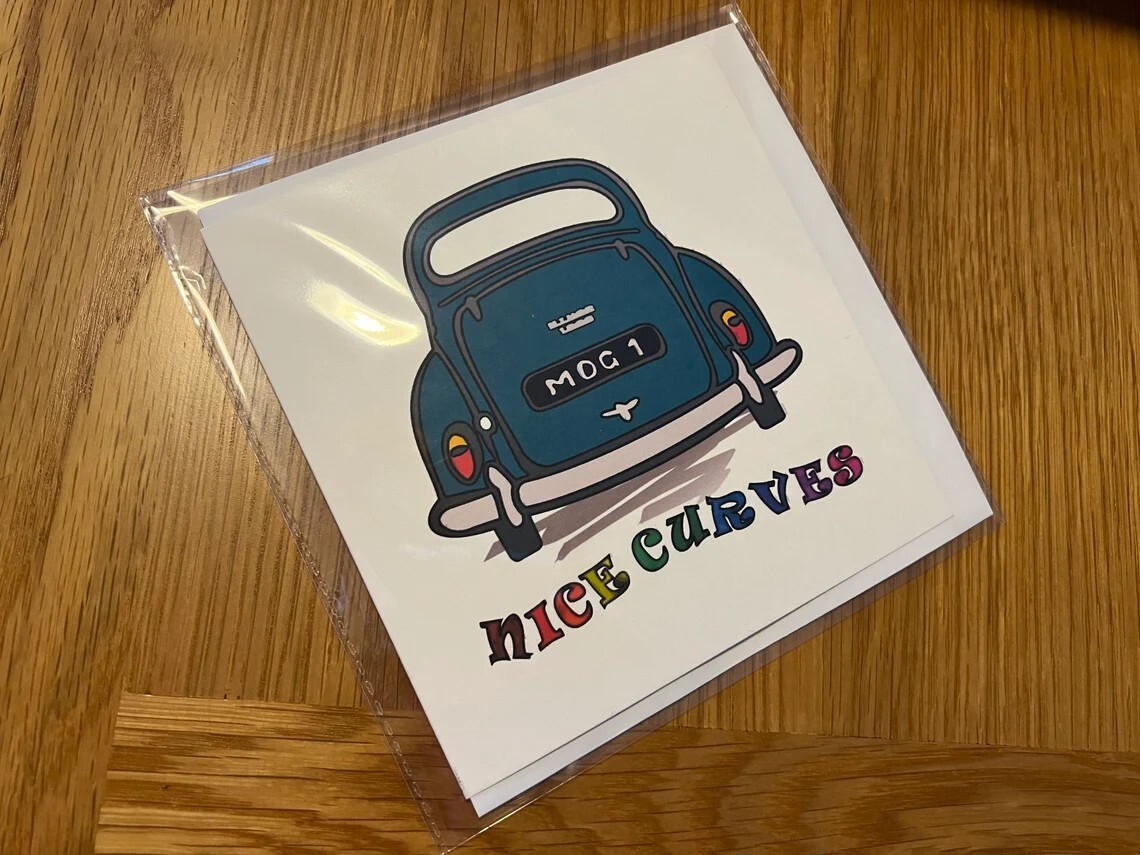 Morris Minor “Nice Curves” Greeting Card