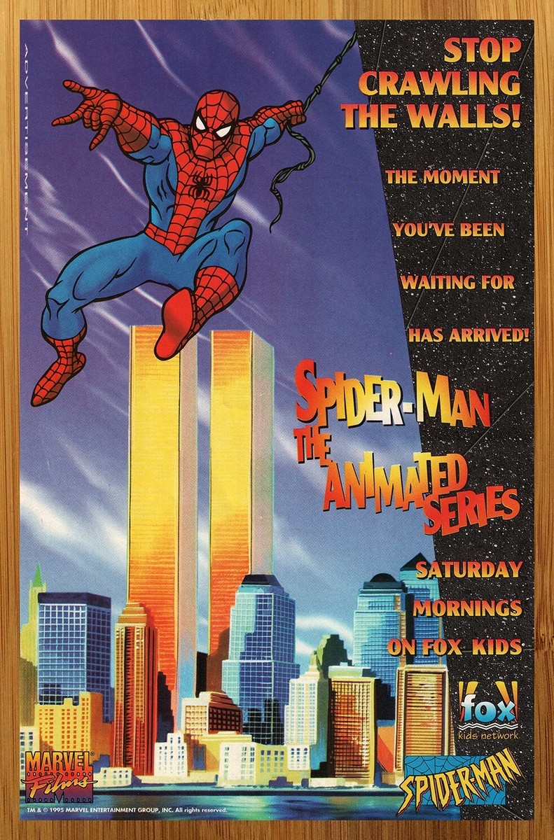 1995 Spider-Man The Animated Series Print Ad/Poster NYC Twin