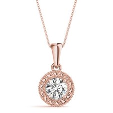 IGI Certified D/VS Lab-Created Unique 4-Prong Diamond Solitaries Pendant In Gold