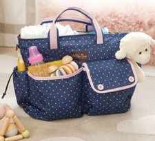 Matilda Jane The Essentials Diaper Bag Baby Navy Blue with Polka Dots New In Bag