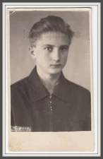 Portrait Handsome young boy teen Student Schoolboy Nice hair USSR vintage photo