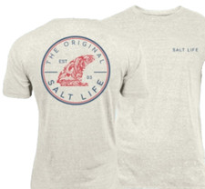 Salt Life TriBlend S/S Tee Natural Shark Fin L Live Salty Saltlife NWT