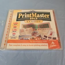 PrintMaster Gold Classic - 1998 SoftKey PC Computer CD Software - NEW & SEALED!
