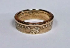 "Sealed" US GOLD DOLLAR COIN RING SIZE 7-13 Whats your size? free velvet pouch