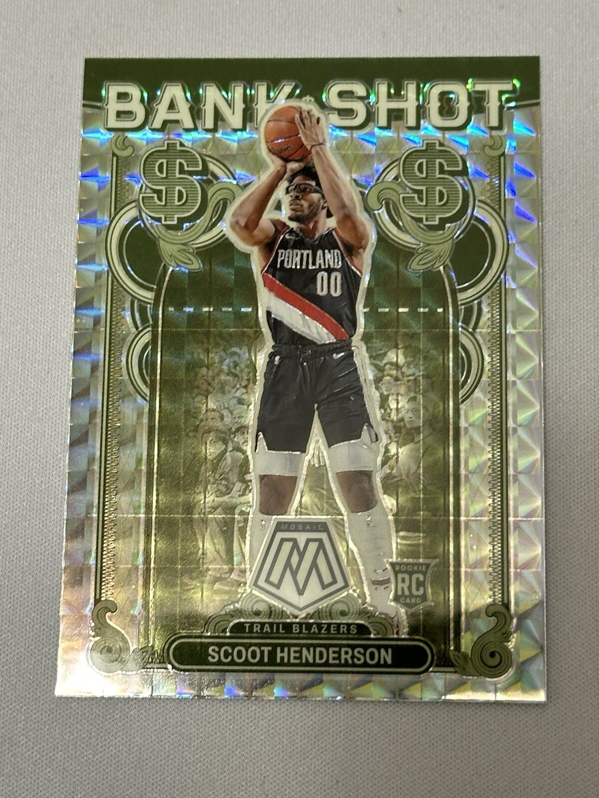 2023-24 Panini Mosaic Bank Shot Silver Prizm Scoot Henderson RC Blazers