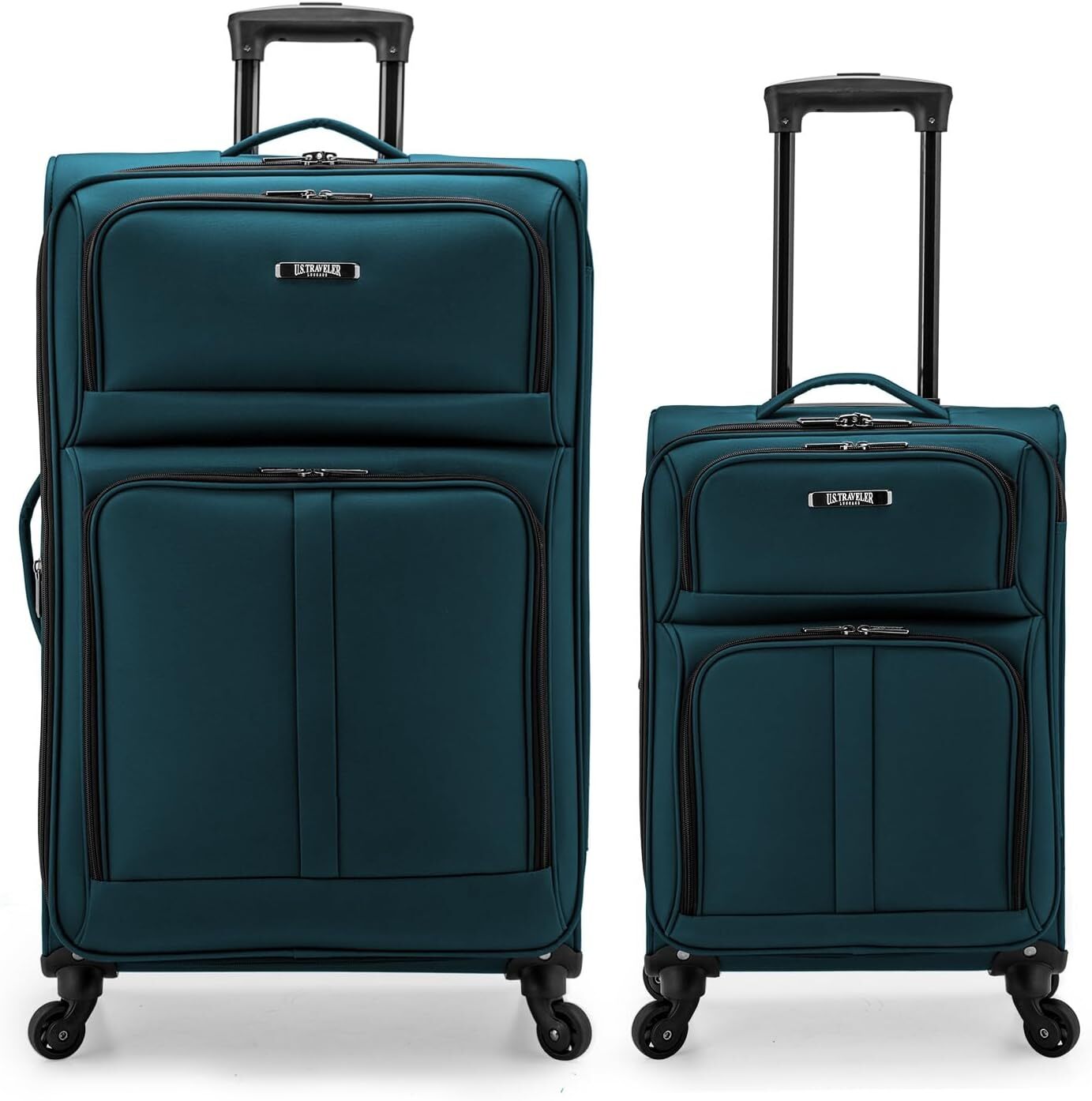 U.S. Traveler Anzio Softside Expandable Spinner Luggage Teal 2-Piece Set (22/30)