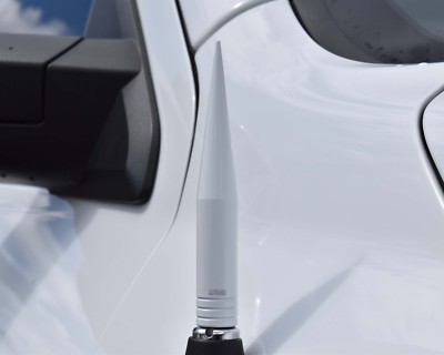 TRUE SPIKE WHITE 5'' BILLET FAT SPIKED AM/FM RADIO ANTENNA FOR CHEVY SILVERADO