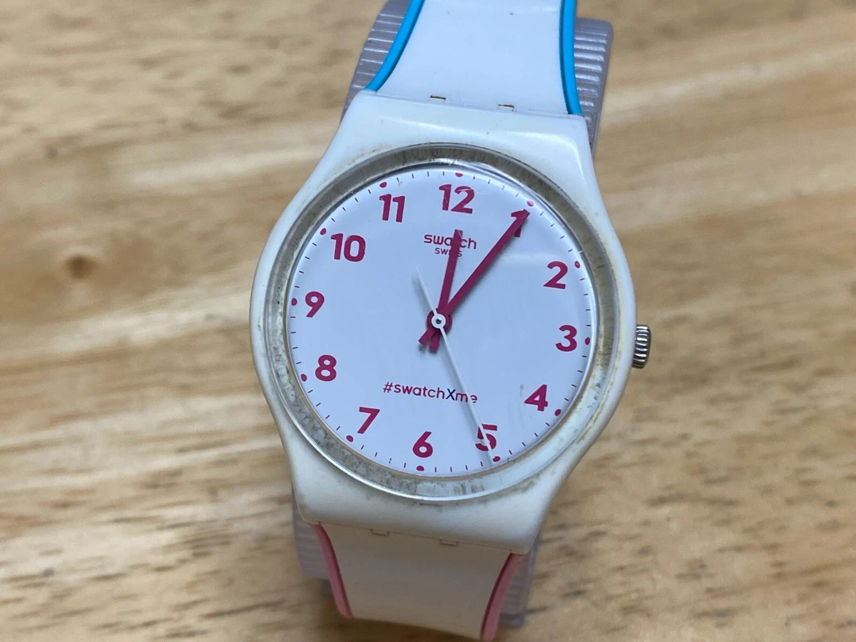 Swatch 2018 GW187D White X You Men Plastic Swiss Analog Quartz Watch New Battery