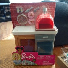 barbie pizza oven set