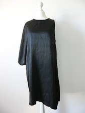 ZARA Solid Black Silky One-side Sleeve Asymmetric Party Dress, XS