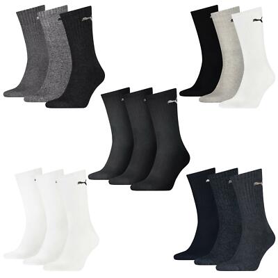 Puma Regular Crew Socken gepolsterte Sohle weiche baumwollreiche Sportsocken (3 PAAR)
