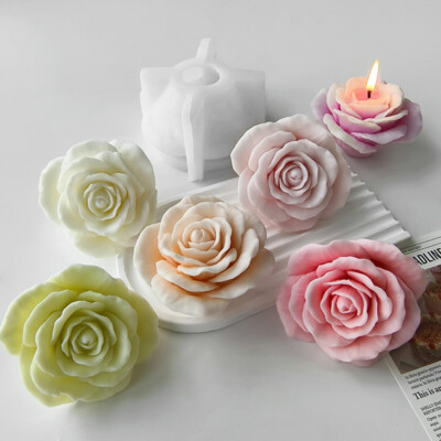 3D Large Rose Silicone Candle Mold DIY Craft Resin Soap Plaster Chocolates Mold