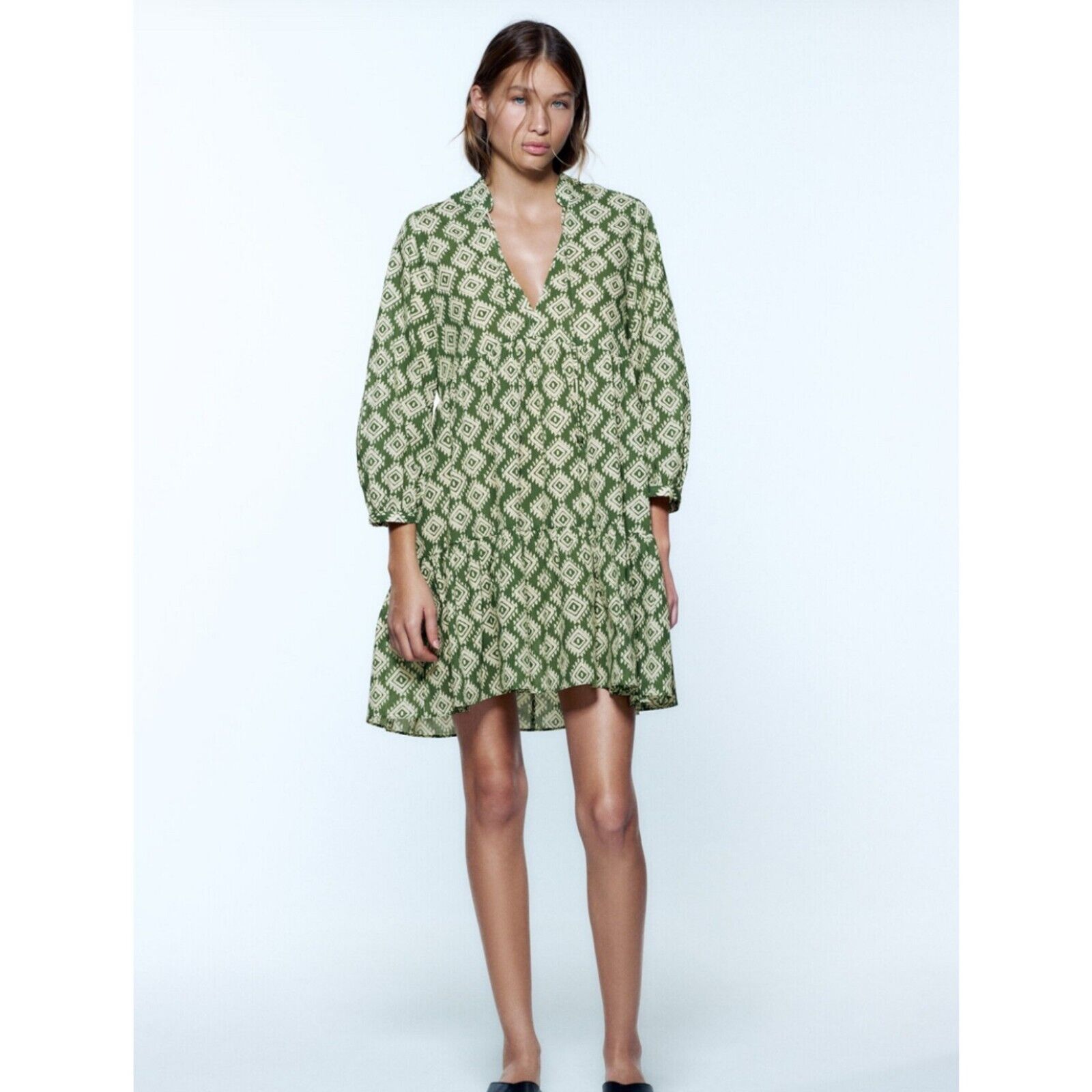 • Zara Green Tunic Dress • Size Medium - Free Shi… - image 1
