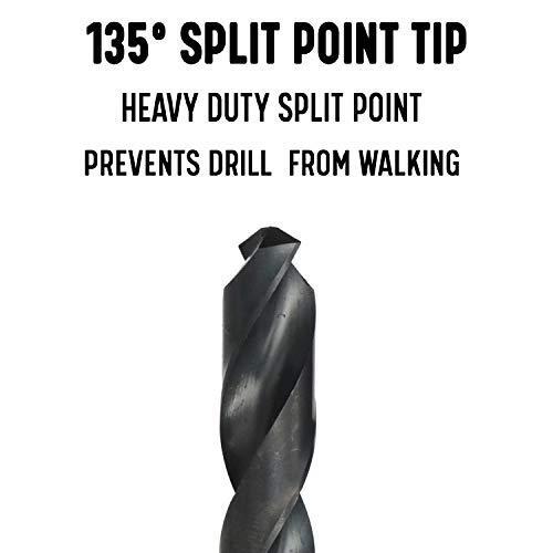 Drill America 9/16" High Speed Steel Heavy Duty Split Point Stub Drill Bit,