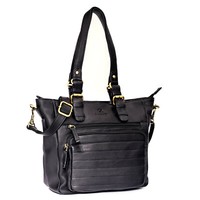 Almadih Leder Damentasche Kyla Handtasche UmhäNgetasche Schultertasche Schwarz