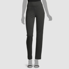  79 Kasper Womens Black High Waist Stretch Waist Flat Front Ponte Pants Size 6