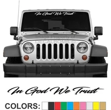 In God We Trust "Script" Windshield Decal Sticker Diesel Turbo Car Truck Jesus