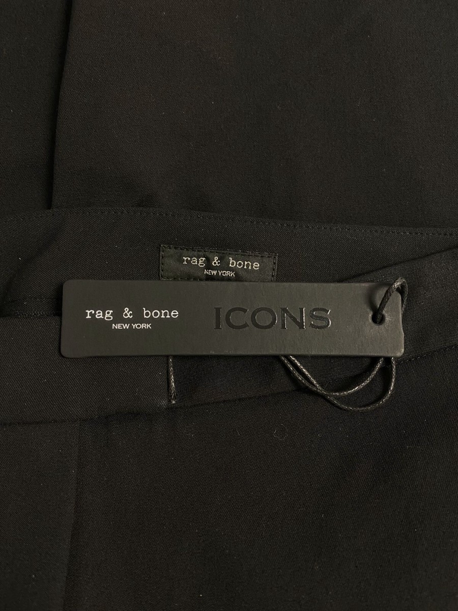 $351 Rag & Bone Women's Black Icons Rebecca Slim Leg Zip