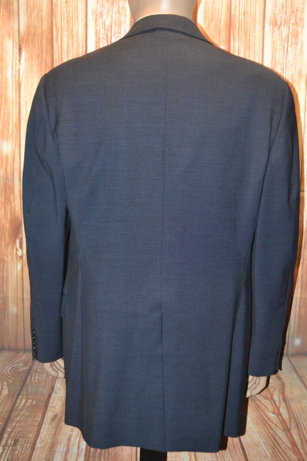 Vintage Burberry Men Navy Blue Wool 2 Front Button Sports Coat Sz 42L thumbnail 6