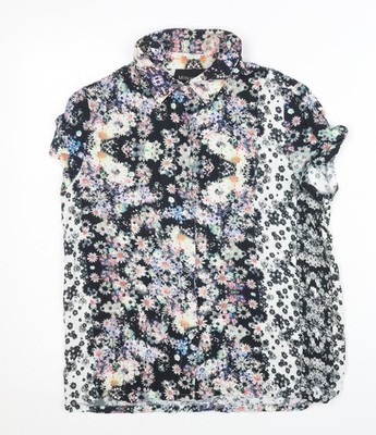 MINKPINK Damen Shirt Mehrfarbig Blumenmuster Knopfleiste S