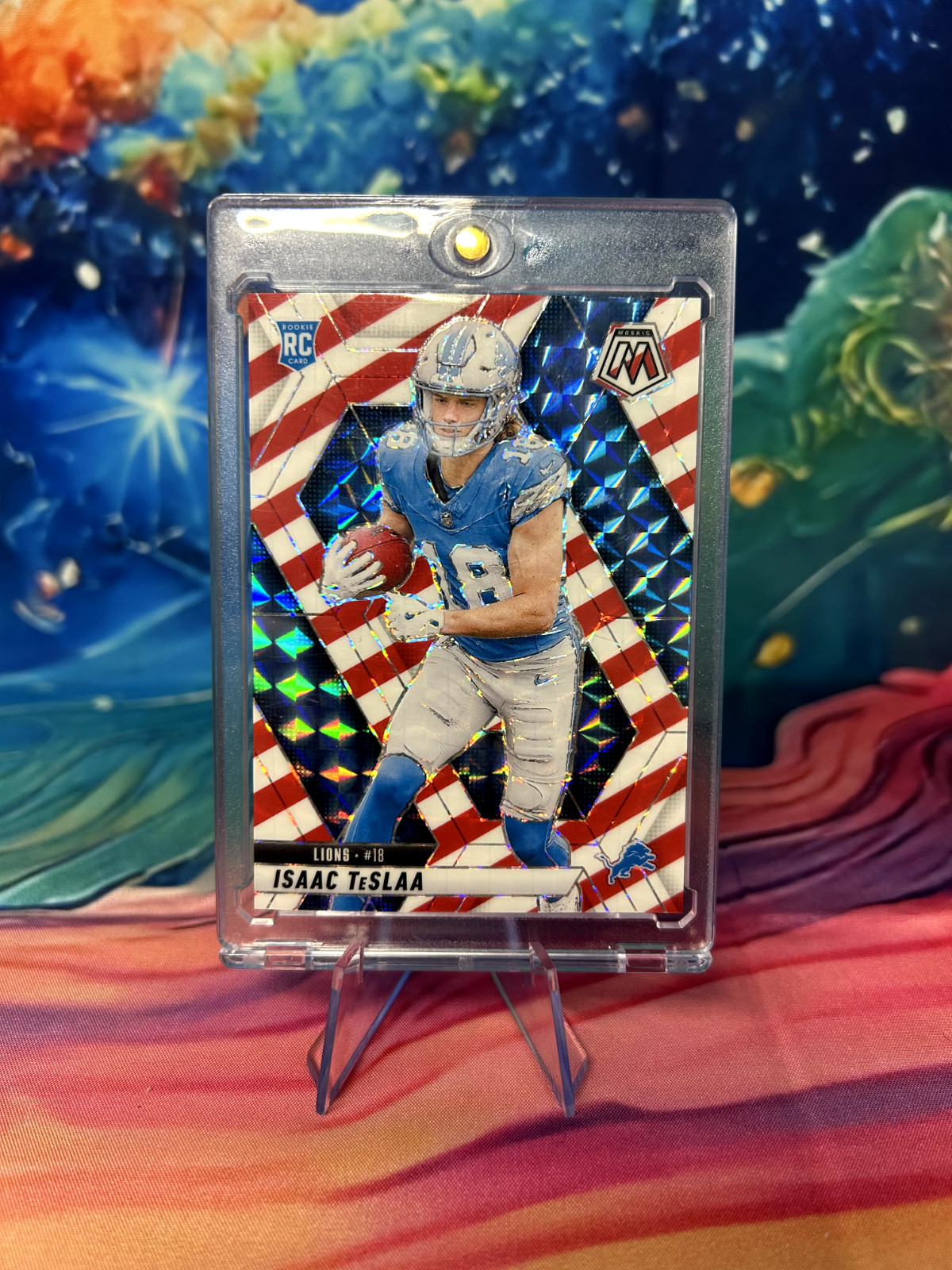 ISAAC TESLAA 2025 PANINI MOSAIC RED & WHITE STRIPES PRIZM RC #319