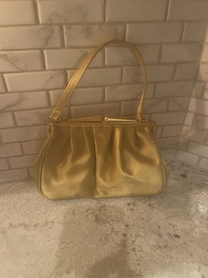 Franchi Vintage Kiss Lock Purse Yellow Gold Pre-owned Clutch Bag