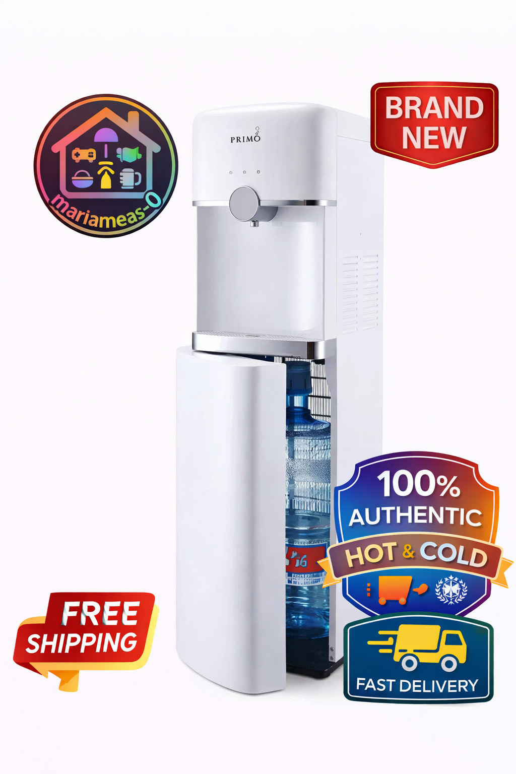 Brand New Primo Smart Touch Deluxe Bottom Loading Water Dispenser-White 601324-C