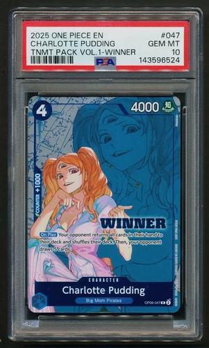 Charlotte Pudding OP06-047 Winner 2025 One Piece TNMT Pack Vol. 1 English PSA 10