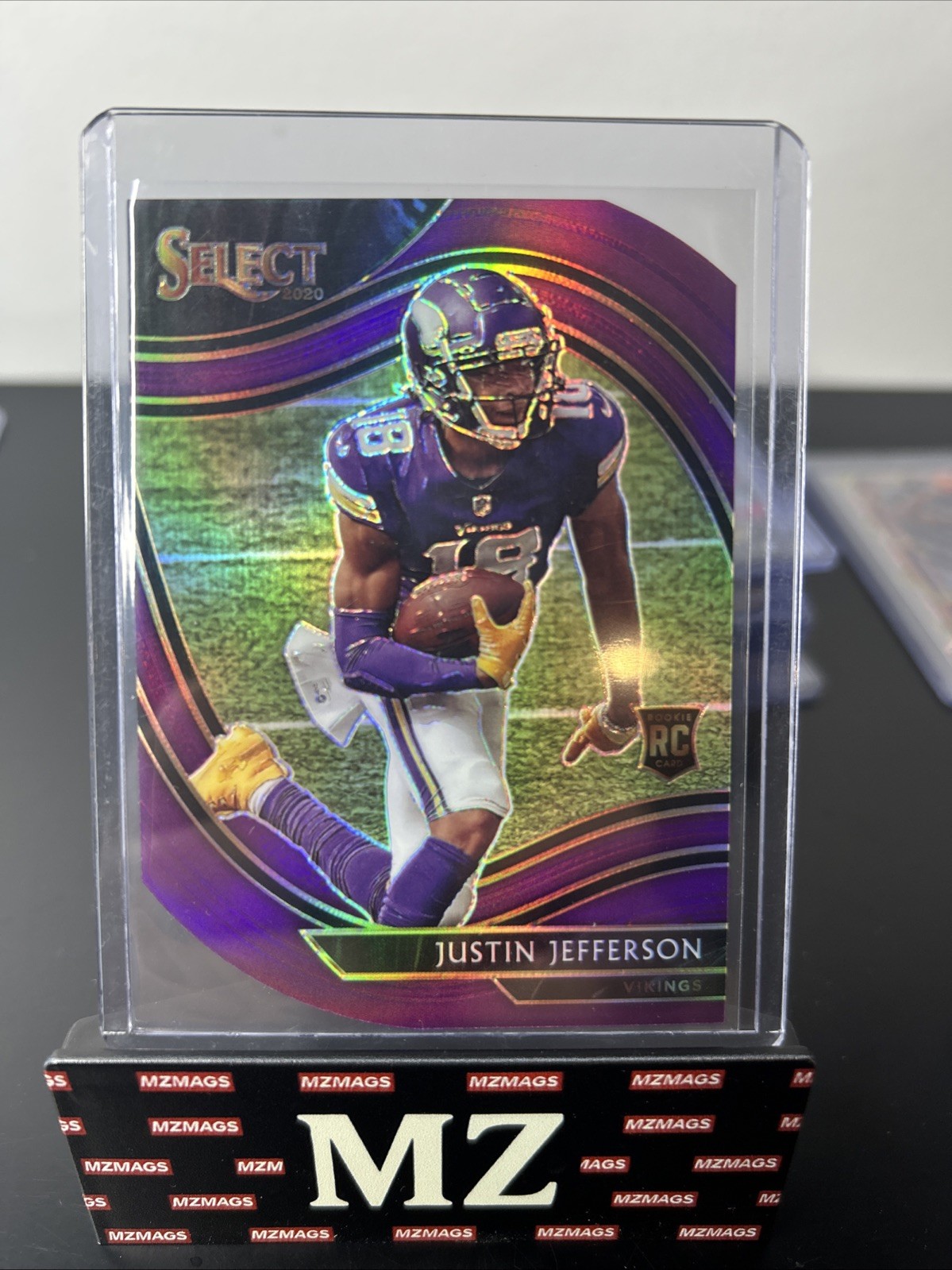 2020 Panini Select - Field Level Justin Jefferson #361 Purple Prizm Die-Cut (RC)