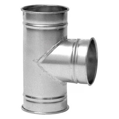 Nordfab 8040304967 Round 4''Dia 12''L 90 Degrees  Ss Tee Branch, 4 In Duct Dia,